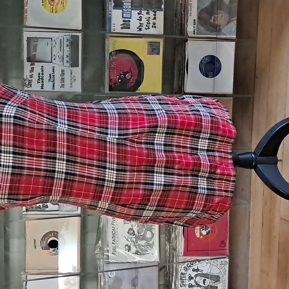 Vintage Y2K 90's School Girl Red Plaid Grunge Mini Jumper Dress sz XS S - Picture 6 of 8